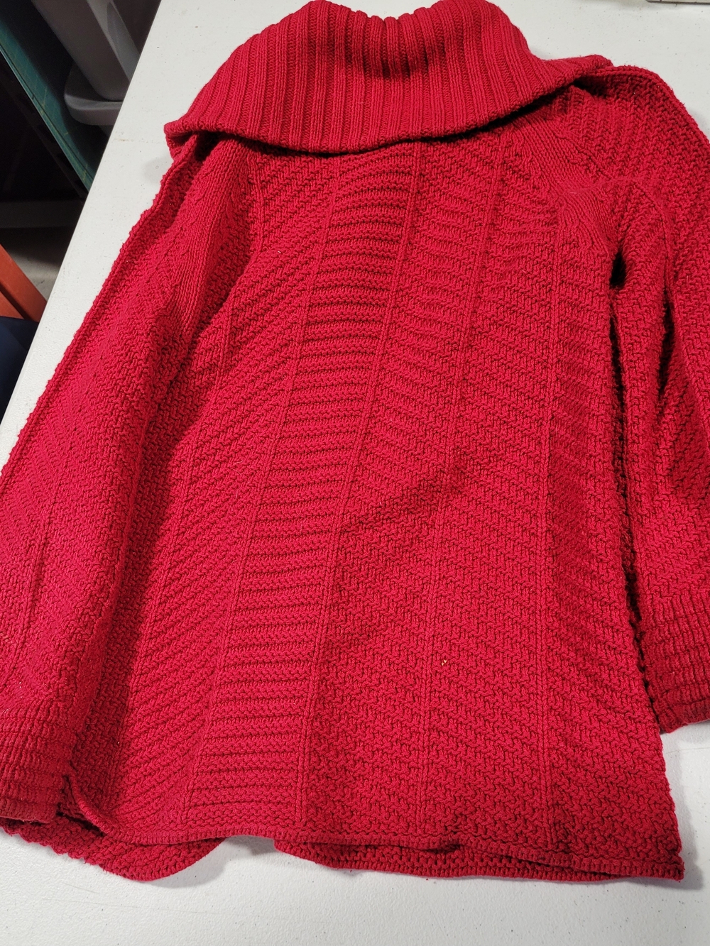 JM Collection Red Knit Toggle Teddy Jacket - Picture 3 of 4